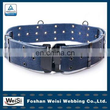 Polyester navy colour military army belts with eyelets