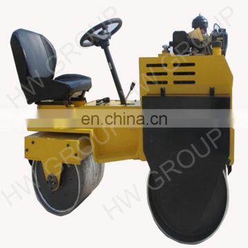 small ride on road roller/720kgs 2 steel wheel double drum soil compactor