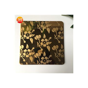 JYF004 Anti-fingerprint 304 color titanium etching decorative stainless steel sheet prices