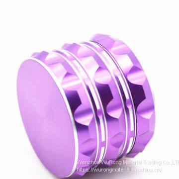 D50mm& H42 mm Aluminium Alloy Polygonal Cigar Grinder 4-layer Plat Sounder Smoke Grinder as Colorful Cigar Crushing Metal Accessory With White Edge for Tobacco,smoke,cigarette photo-5