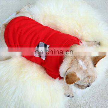 Pet Dog Cat Bulldog Bully Red Senior Brand Check T-shirt Corgi Pug Clothes Fat Dog Coat photo-2