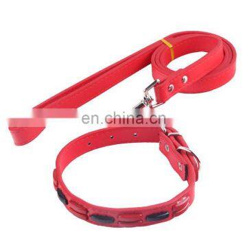 Manufacturer wholesale leather pet leash and collar