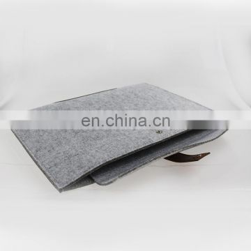 custom logo printed 15.6inch 13 inch dark grey felt computer cover wholesale power bank laptop bag