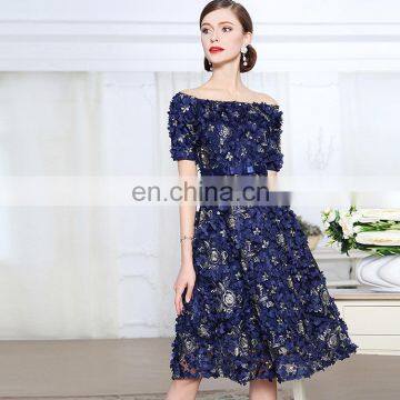 LAITE D2145 High Quality Women Sequin Embroidery One-shoulder Casual Dress Evening Birthday Dress for Women photo-6