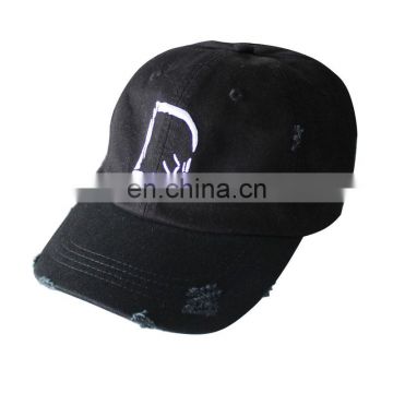 100% cotton Wholesale 6 Panel Unstructured Embroidered Distressed Custom Dad Hat Manufacturer