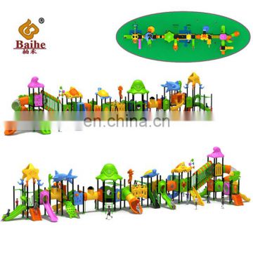 Kids Plastic Amusement Park Outdoor Kindergarten Children Playground Equipment Slide For Sale BH002