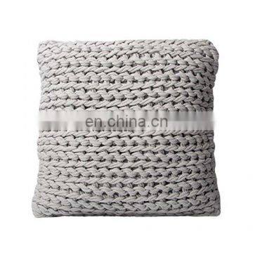 Roving Handmade Knit grey Cushion Throw Pillow for Home Decor Sofa Chair Bed