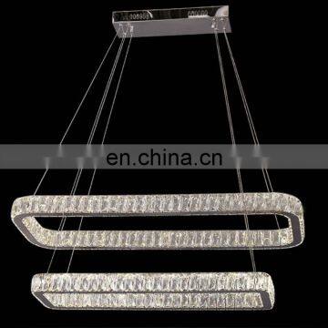 Stainless steel crystal industrial style button chandeliers hotel living room hanging pendant light