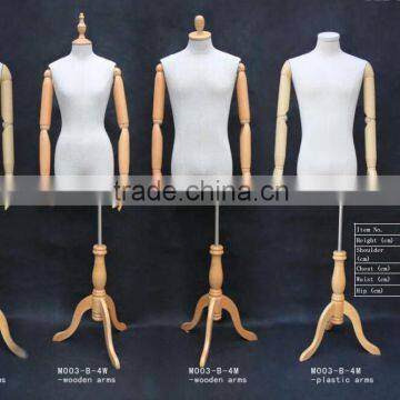 wholesale adjustable female/men mannequin upper body manikin women/male dummy mannequin M003-B-4W/M