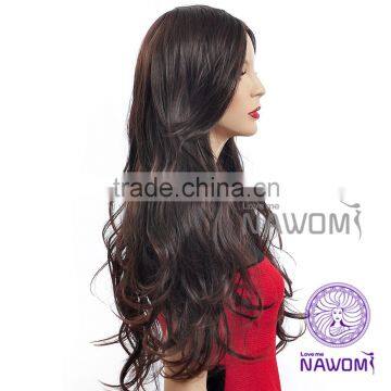 midsplit bang and big wave long hair wigs