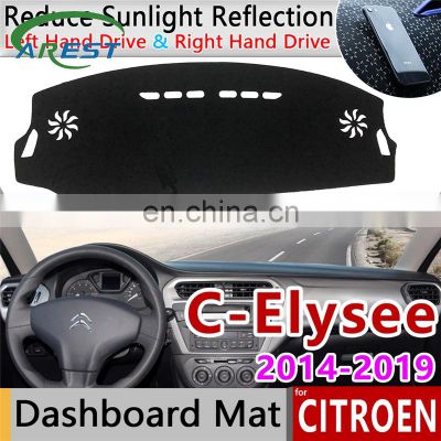 for Citroen C-Elysee 2014 2015 2016 2017 2018 2019 Anti-Slip Mat Dashboard Cover Pad Sunshade Dashmat Car Accessories C Elysee