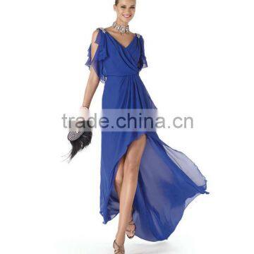 New Arrival Royal Blue Evening Dress Front Short Long Back