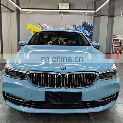 Crystal Sea Breeze Blue Car Vinyl Wrap Air Self-adhesive Decoration Roll Film Vehicle Auto Stickers car wrapping film