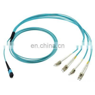 10meters 8Cores MPO to LC Male OM3 optic fiber fanout cable patch cords mpo lc breakout cable mtp to 4x lc