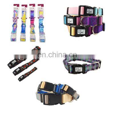 Polyester Dog Collar Accept Custom Pattern Heat Transfer Pet Collar Adjustable photo-3