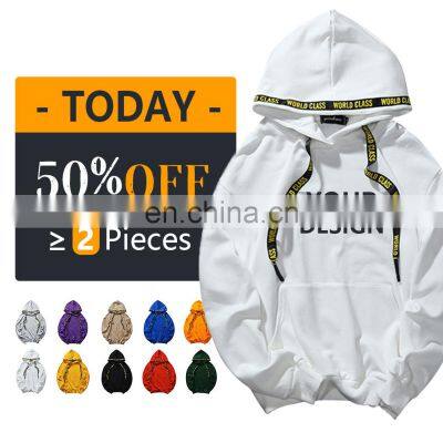 2021 Christmas wholesale high quality fashion trend white 100% cotton unisex large hoodie printing custom hoodie