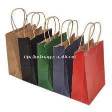 Custom Printed Your Own Logo White Brown Kraft Gift Craft Shopping Paper Bag With Handles
