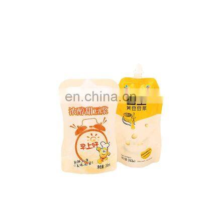 Customized Reusable Juice Drink Food Packaging Bag/ Liquid Stand up Spout Pouch with Top Spout