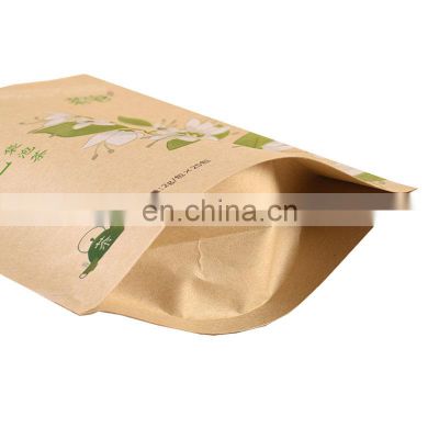 Stand Up Pouch In Kraft Paper Bags Customized Printed Zipper Food Bags Stand Up Mylar zip lock bag in plastic For Tea