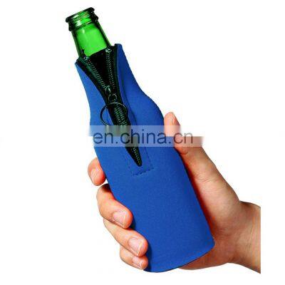 Professional Customized insulated neoprene beer glass bottle sleeve bottle cooler holders zipped beer bottle cooler sleeves