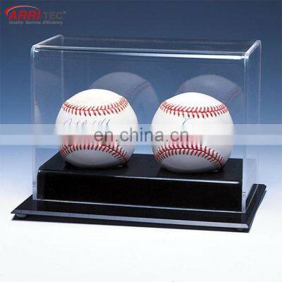 Clear Double Acrylic Display Case For Ball Cube Acrylic Retail Shop Display Showcase