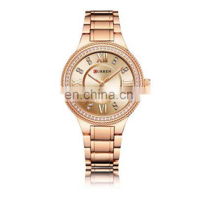 Curren 9004 Luxury Pretty Quartz Watches For Ladies Wristwatch With Mini Diamonds Women Watch