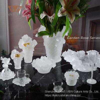 SAINT-VIEW Crystal Rose Series Decorations Vase Moroccan Style Floral Decor Dinnerware Set