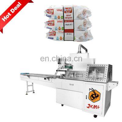 In Stock Automatic Baby Wipes With Gusset Package Wrapping Equipment Wipes Flow Packaging Machine