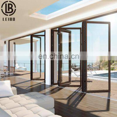 Aluminium glass bifold door folding door glass doors made in Guangzhou Factory