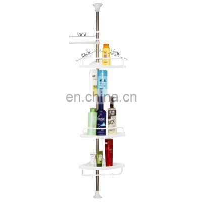 4 tier anti-rust white floating bathroom telescopic corner storage shower shelf for towel