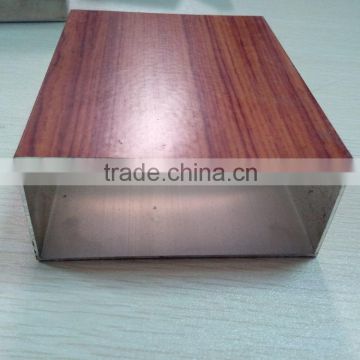 aluminum wood grain printed aluminium square tube/pipe,aluminum square hollow tube