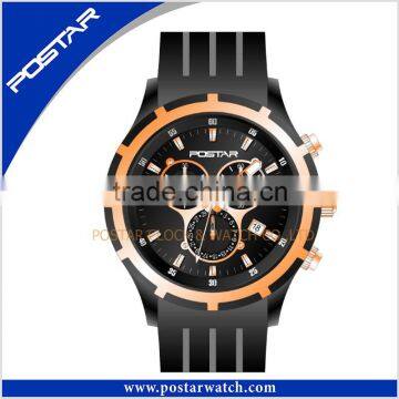 New Wrist Watches Men's Sport Military Quartz Black Silicone Watch Strap