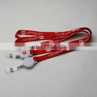 Custom Polyester Lanyard Clamp With ID Holder Retractable