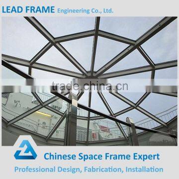 Morden large steel space frame glass roof dome