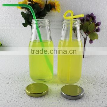 300ml glass milk bottle with metal cap