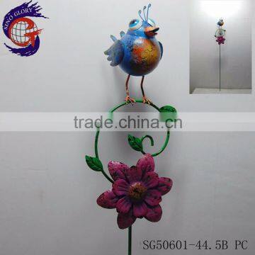 Antique Birds Stand on Stakes With Metal Garden Decoration Windmill photo-3