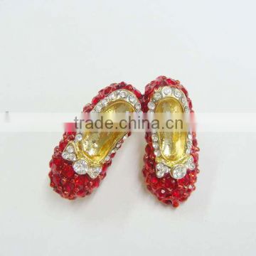 Red Crystal Stiletto Shoe Brooch