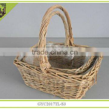 handmade willow storage basket with handle