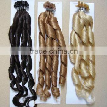 Prebonded U Tip Wavy Hair Extensions/Remy Curl Human Hair Extensions