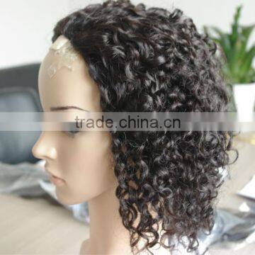 Top quality virgin brazilian human hair half wig for women