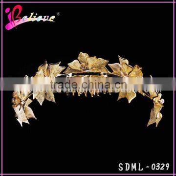 Indian Gold Hair Accessories Popular in Dubai Spike Hair Comb Flower Headband photo-3