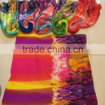 HOT Flower Printed Long Polyester Voile Lady Head Scarf