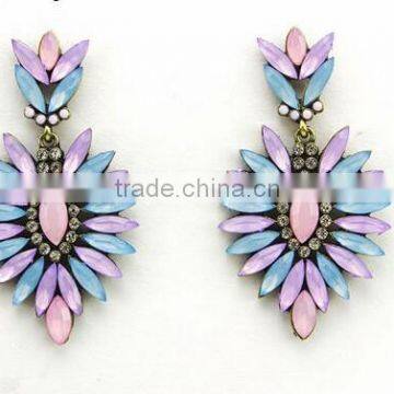 Colorful tops fan shaped acrylic trendy Women Long Chain wonderful designer dangle earring brand fashion jewelry new