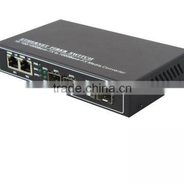 4 optical 2 utp Ethernet Media Converter Fiber Switch