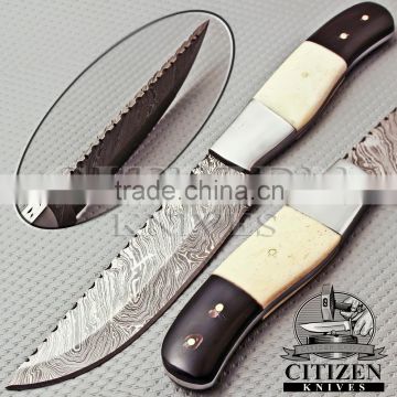 CITIZEN KNIVES, BEAUTIFUL CUSTOM HAND MADE DAMASCUS STEEL HUNTING KNIFE