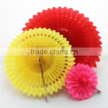 Decorative Flower Colorful Paper Fans with Hole