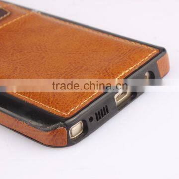 Crazy Horse Pattern With Card Slots Leather Phone Case and TPU 2 in 1 for Samsung Note 5