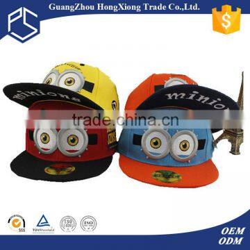 Low price flex fit flat bill baby cute minion snapback hat