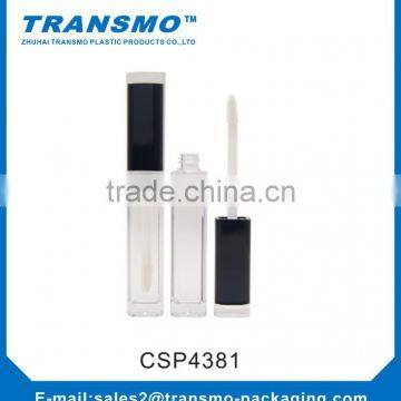 Square plastic Lip Gloss Tube with flock applicator