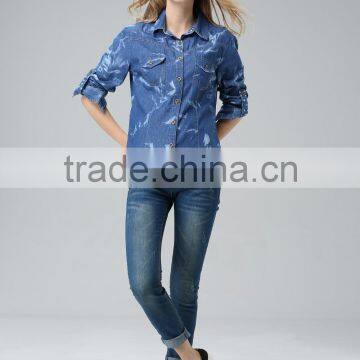 High quality garment factory wholesale extra long shirt dress long sleeves wholesale button down maxi long denim dress